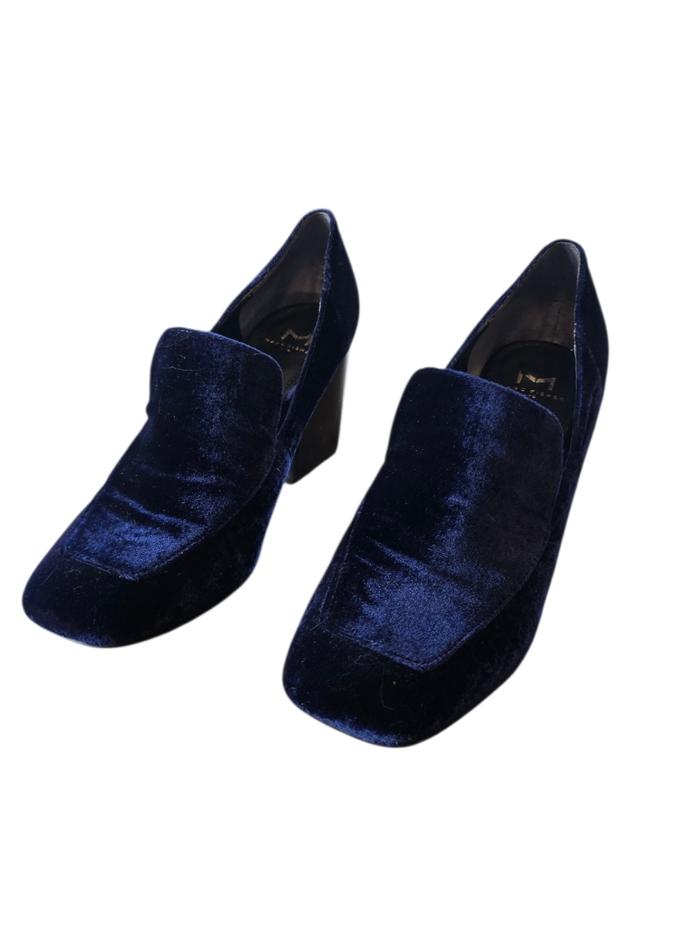 Marc Fisher LTD Marlo Blue Velvet Pump Loafers 9 - Picture 2 of 11